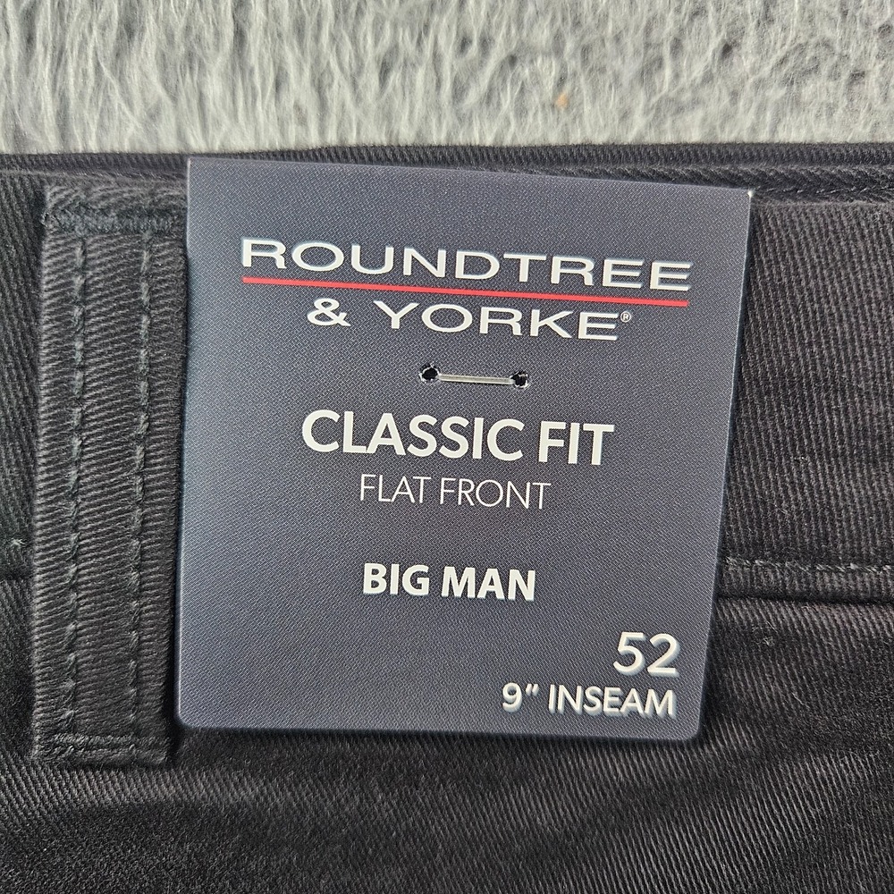 NEW Roundtree & Yorke The Cloud Shorts Men 52 x 9" Stretch Classic Flat Black